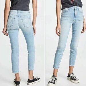 MOTHER denim The Looker Crop Swimming Pool Sunday